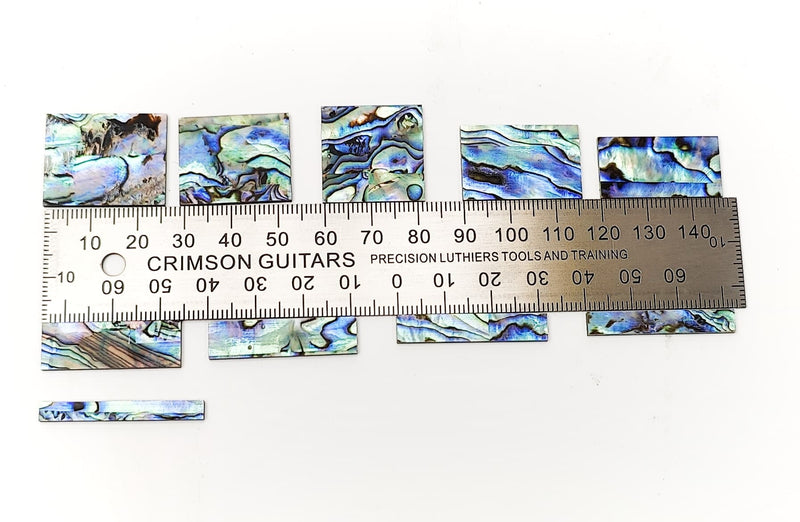 Inlay Set -  Abalone - Sets of 10 - Showing Size