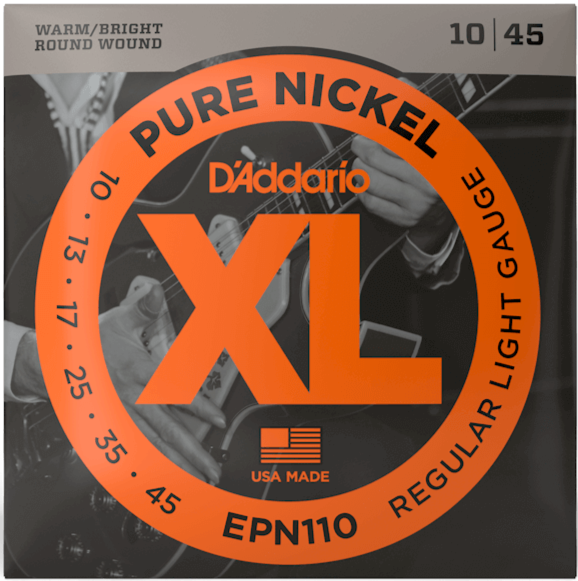 D'Addario Pure Nickel Strings Regular Light 10-45 Gauge