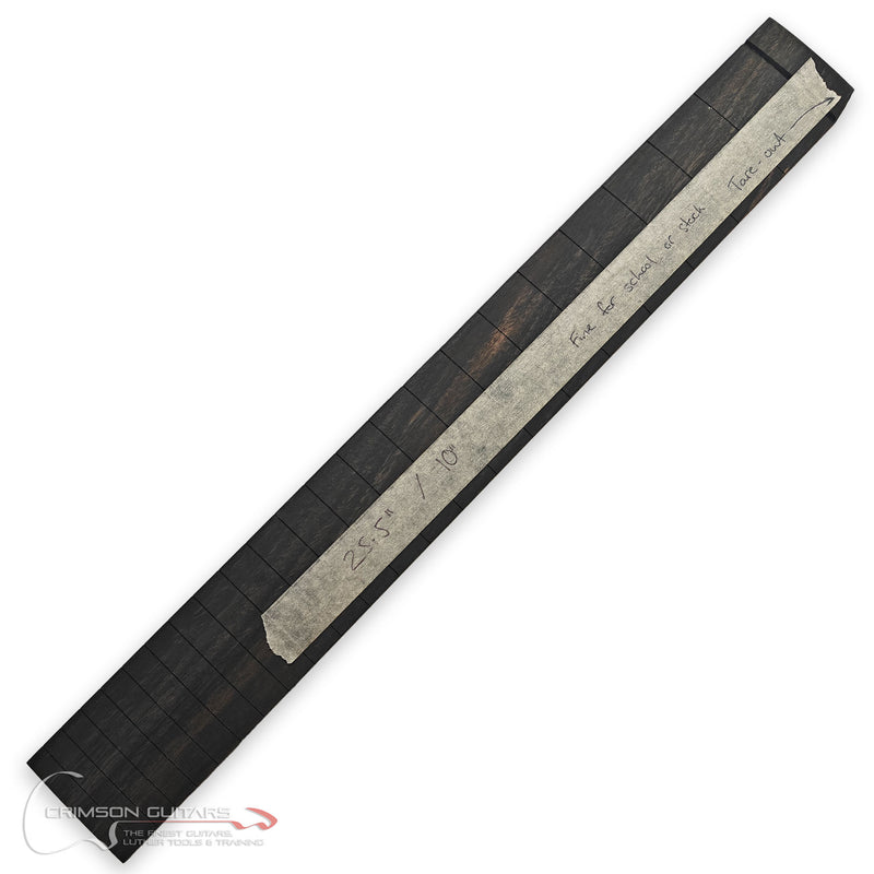 Guitar Fretboard - Ebony - Pre-Slotted 25.5"/Radiused 10" - Stock 1