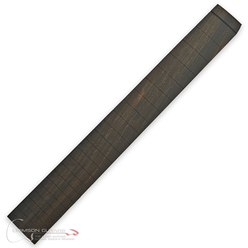 Guitar Fretboard - Ebony - Pre-Slotted 25.5"/Radiused 10" - Stock 1