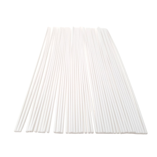 Plastic Inlay Side Dot Rods -  White