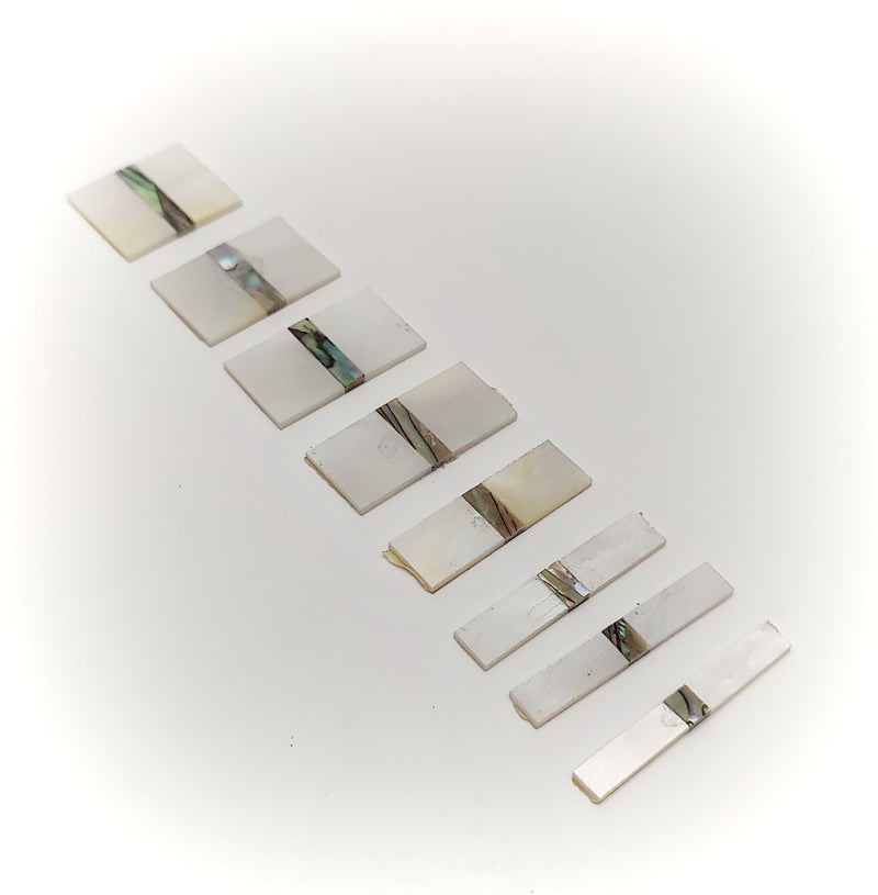 Inlay Set - Rectangles - Abalone and Mother of Pearl - Set of 8