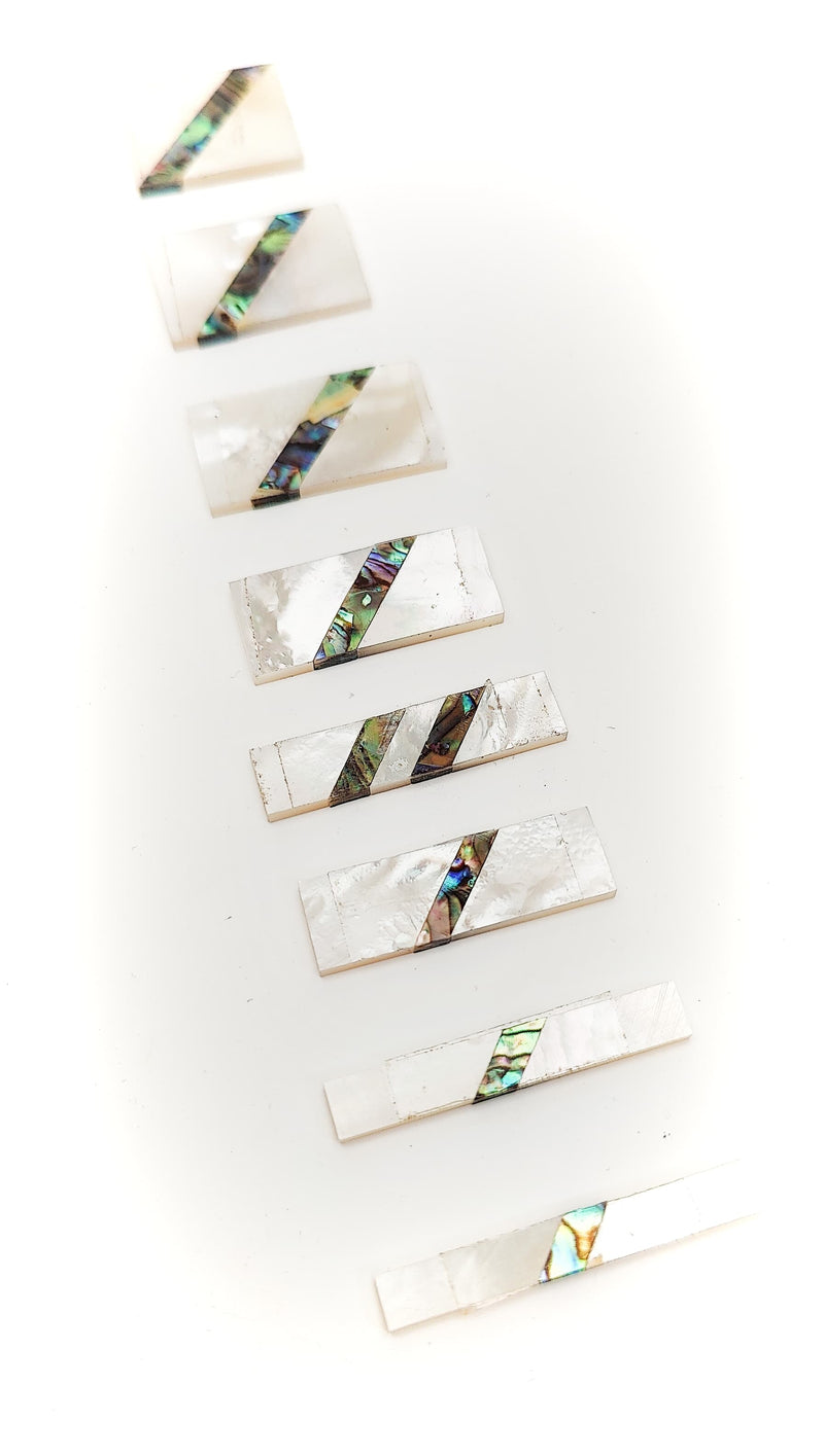 Inlay Sets - Rectangle - Set of 8 Abalone and Mother of Pearl - Diagonal