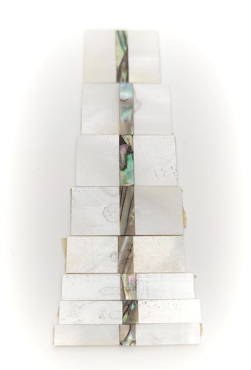 Inlay Set - Rectangles - Abalone and Mother of Pearl - Set of 8