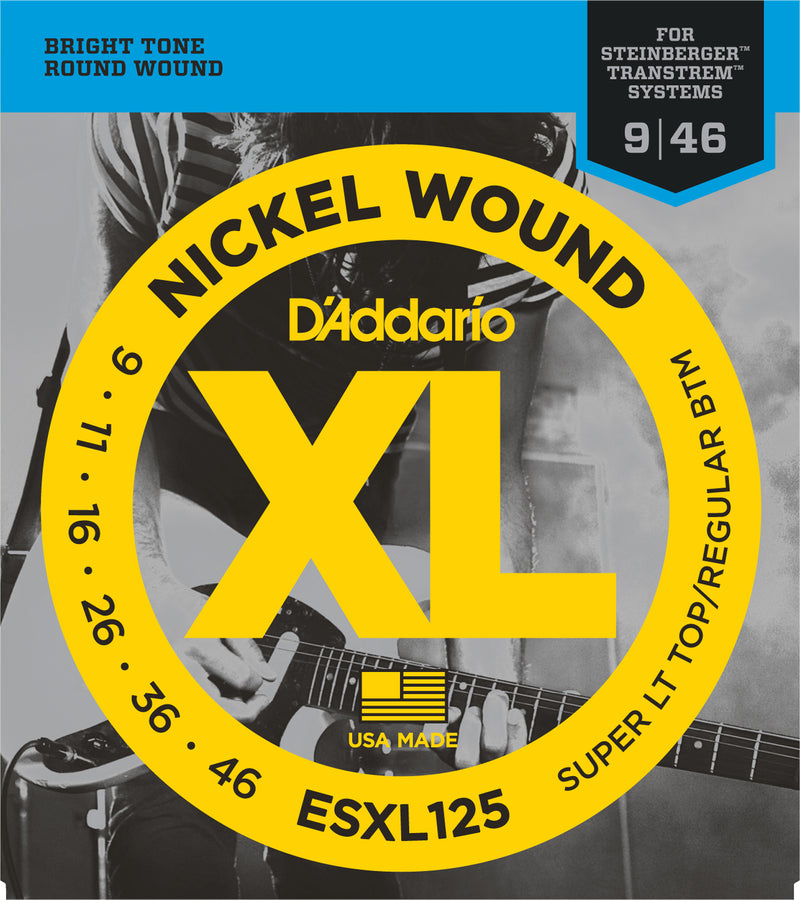 D'Addario Nickel Wound Strings, Super Light Top/ Regular Bottom, 09-46