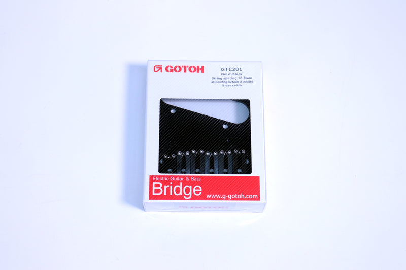 Gotoh GTC201 Modern T-Style Bridge - Individual Saddles - Showing Box - Black