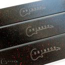 Levelling Beams - close up of Logo and splatter finish