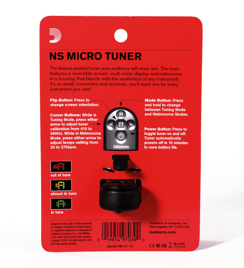 D'Addario NS Micro Headstock Tuner