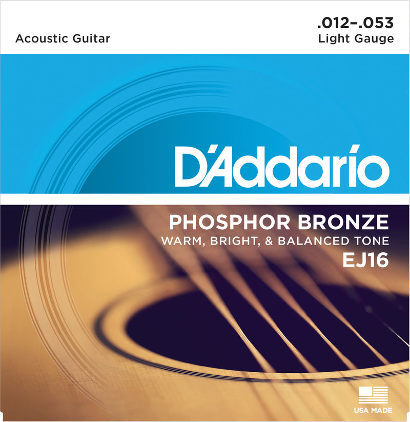 D'Addario Phosphor Bronze Acoustic Strings 12-53 Gauge