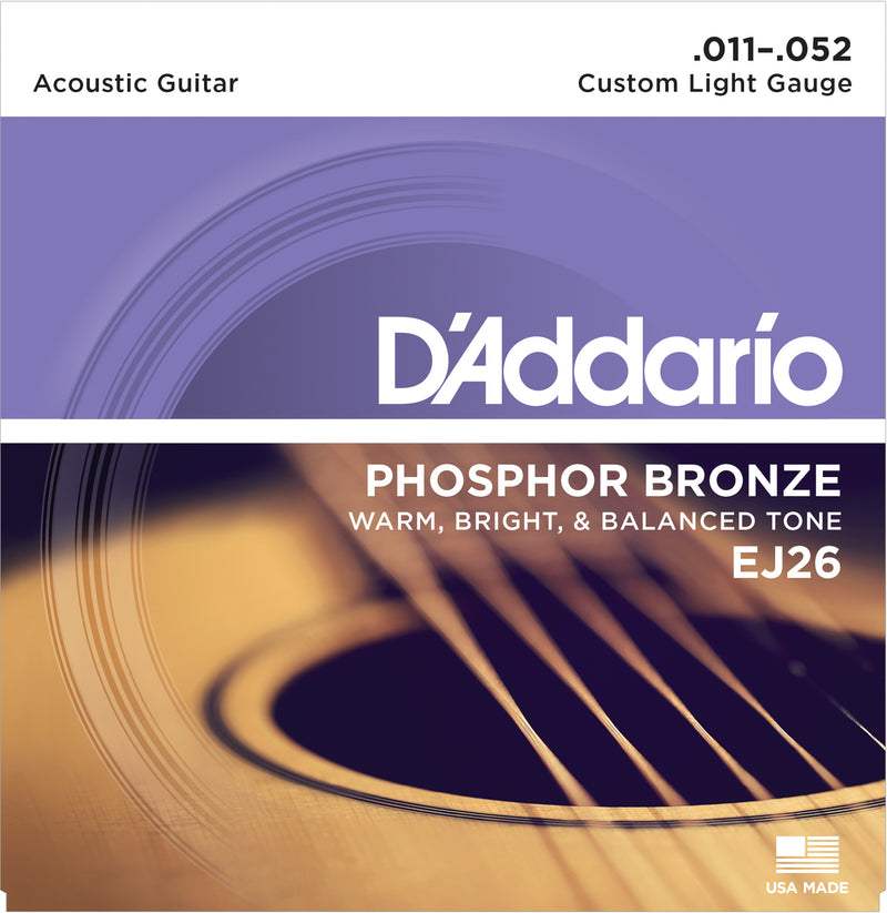 D'Addario Phosphor Bronze Acoustic Strings 11-52 Gauge