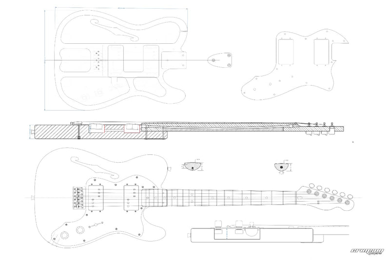 Guitar Plans - T-Type 72 Thinline